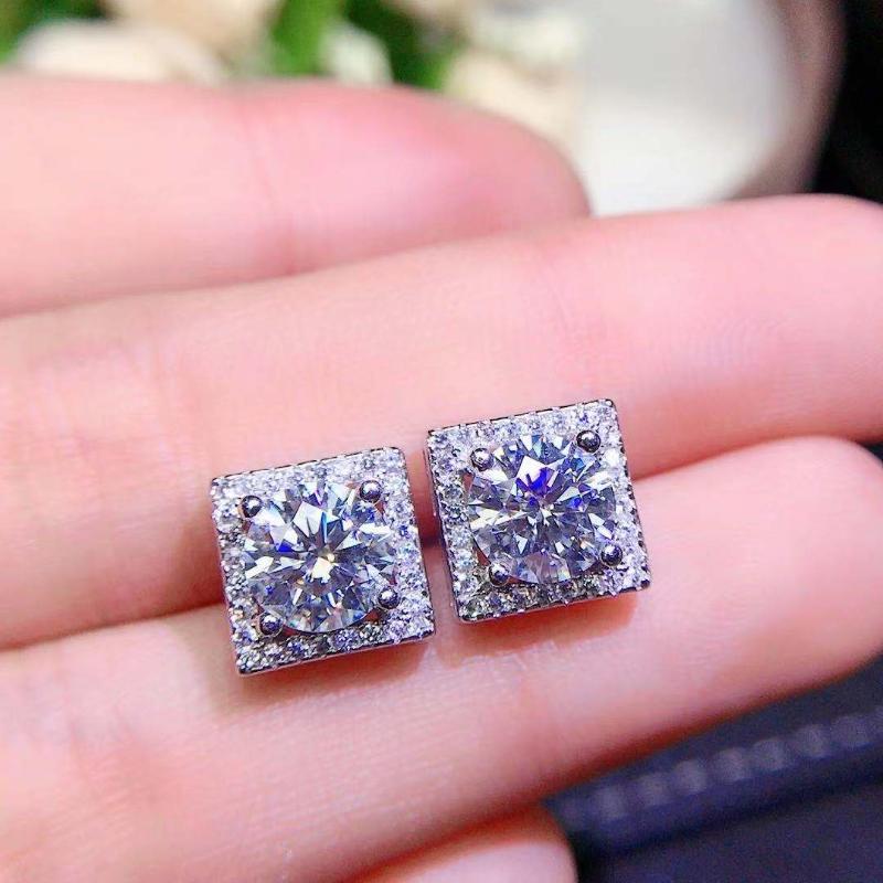 Stud Sterling Silver Moissanite Earrings 2 Carat Cut Diamonds Passed Test D Color Square Fine Stone JewelryStud
Stud Sterling Silver Moissanite Earrings 2 Carat Cut Diamonds Passed Test D Color Square Fine Stone JewelryStud