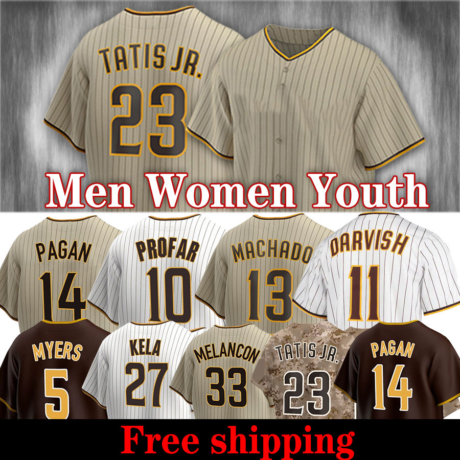 Padres 23 Fernando Tatis Jr. Baseball Jerseys 13 Manny Machado 1 MacKenzie Gore 28 Jose Azocar 30 Eric Hosmer 7 Ha-Seong Kim 5 Wil Myers Jurickson Profar, Men(jiao shi)
Padres 23 Fernando Tatis Jr. Baseball Jerseys 13 Manny Machado 1 MacKenzie Gore 28 Jose Azocar 30 Eric Hosmer 7 Ha-Seong Kim 5 Wil Myers Jurickson Profar, Men(jiao shi)