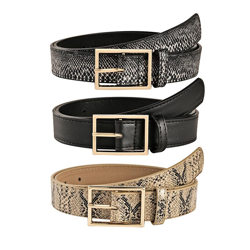 Belts Women Fashion Metal Buckle Pin Belt Female Casual Wide Long Snake Pattern Leather Strap Ladies Jeans Trousers Pants Waistband, Black
Belts Women Fashion Metal Buckle Pin Belt Female Casual Wide Long Snake Pattern Leather Strap Ladies Jeans Trousers Pants Waistband, Black