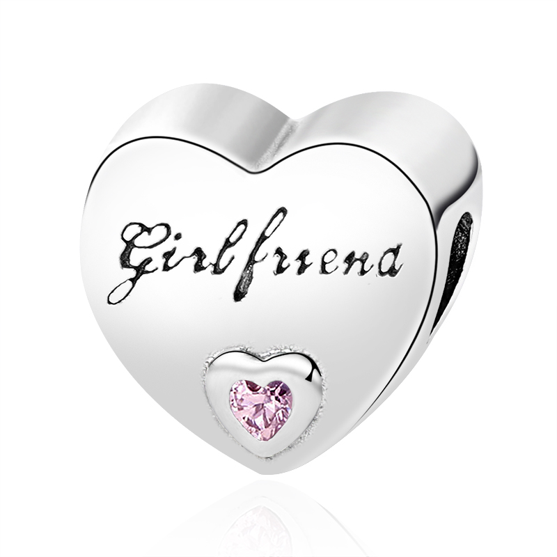 New Popular 925 Sterling Silver European Heart-Shaped Wife Grandma Twin Girlfriend Beaded Fit S925 Snake Charm Bracelet DIY Women's Jewelry