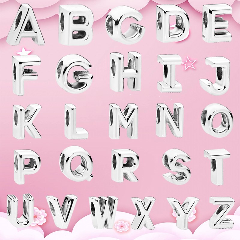 925 Sterling Silver Pendant Charms for Pandora Original box Alphabet Letters European Bead Charms Bracelet Necklace 
925 Sterling Silver Pendant Charms for Pandora Original box Alphabet Letters European Bead Charms Bracelet Necklace