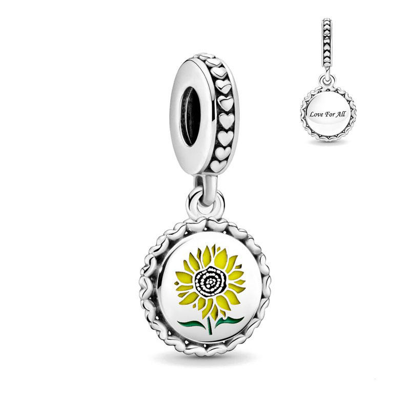 New Popular 925 Sterling Silver European Pet Dog Cat Forget-Me-Not Flower DIY Fine Beads For S925 Snake Charm Bracelet Jewelry
