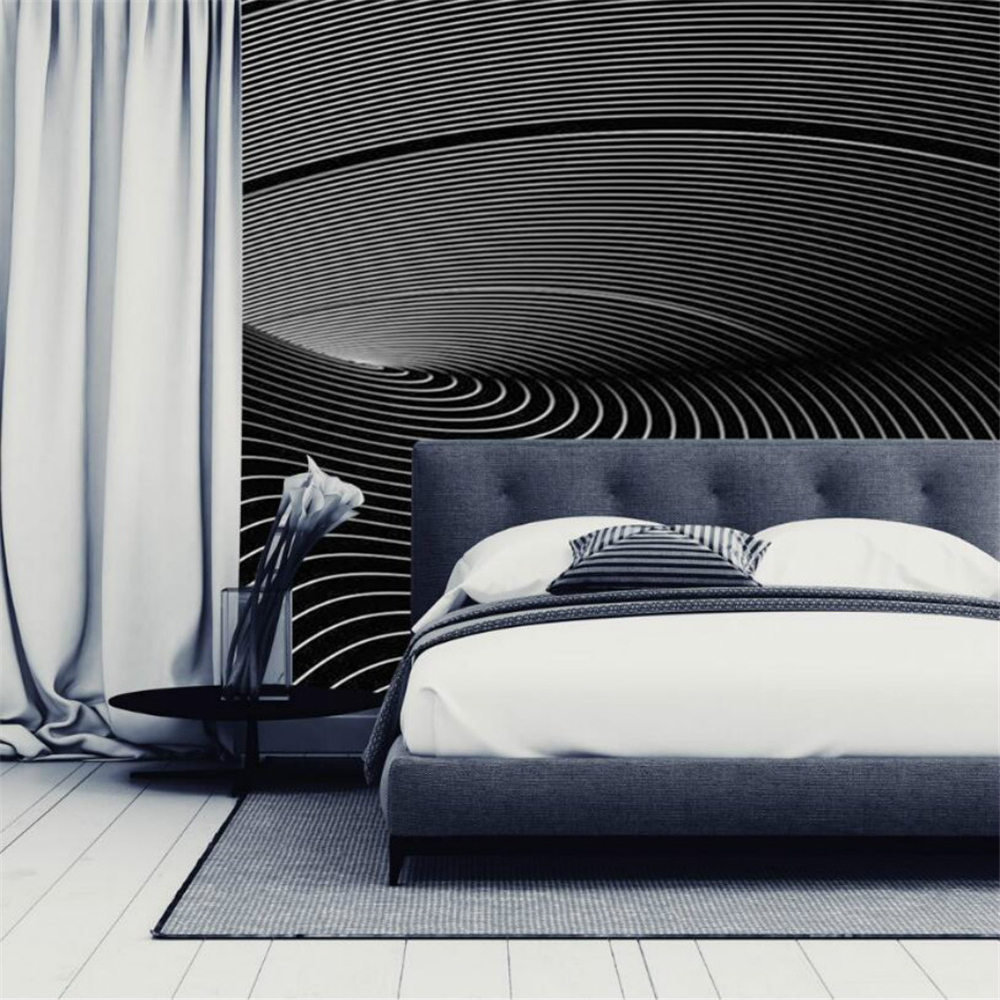 Modern black and white 3D Wallpaper for Walls 3d Abstract Decorative Painting Wall Murals Wallpaper Home Decoration