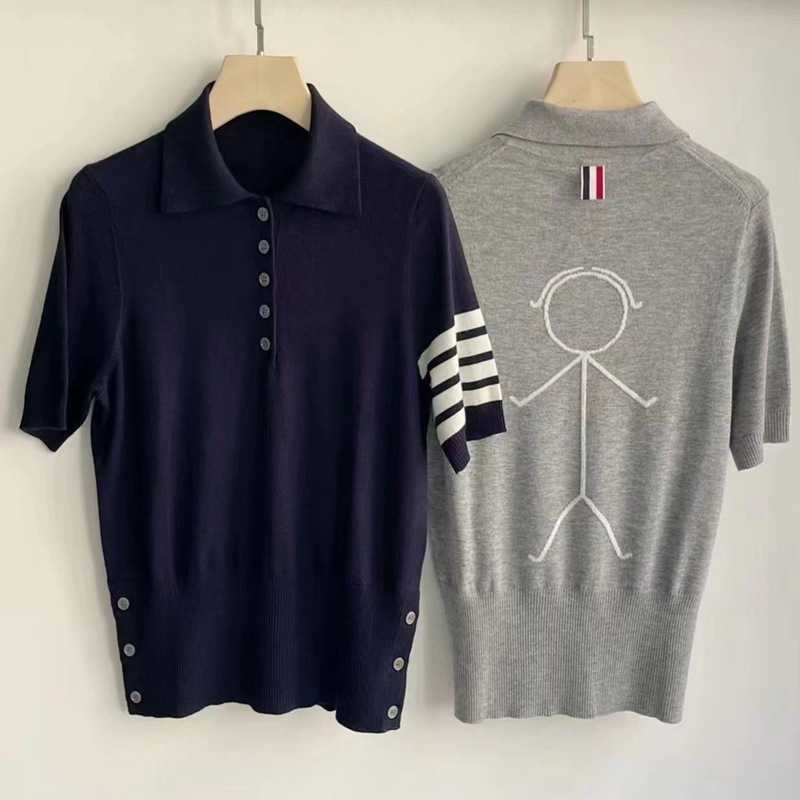 1hfh 2022 Tb Thom British Style Wool knits Sweater t Shirt Fashion Polo Collar Short Sleeve Top Summer New Pattern Stitching, Gray
1hfh 2022 Tb Thom British Style Wool knits Sweater t Shirt Fashion Polo Collar Short Sleeve Top Summer New Pattern Stitching, Gray