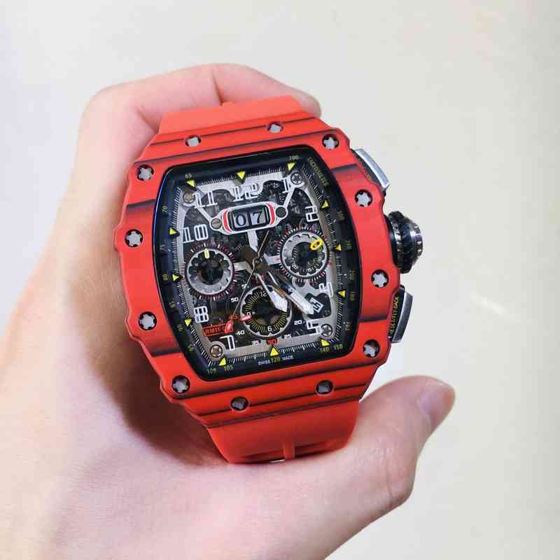 Business Men's Carbon Fiber Fully Automatic Multifunctional Wine Barrel Richa Watch Fashion Trend Mill Mechanical, Red carbon fiber
Business Men's Carbon Fiber Fully Automatic Multifunctional Wine Barrel Richa Watch Fashion Trend Mill Mechanical, Red carbon fiber