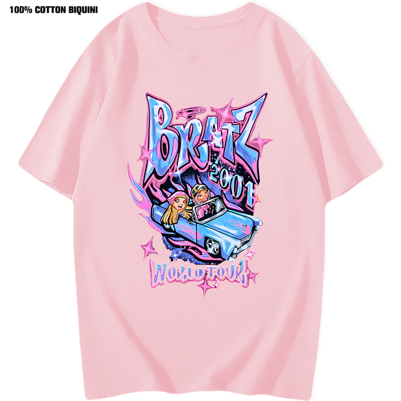Bratz T Shirts Women Oversized Tshirt Aesthetic Harajuku Y2k Tops Men Streetwear Black Casual 100% Cotton Short Sleeve Tshirt 220526