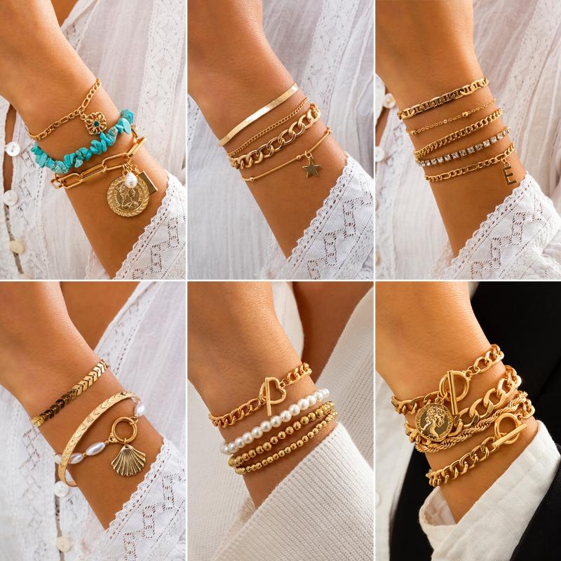 Charm Bracelets IngeSight.Z Imitation Pearl Chain Heart Star Carved Coin Pendant Bracelet Bangles Rhinestone Crystal Set Wrist JewelryCharm
Charm Bracelets IngeSight.Z Imitation Pearl Chain Heart Star Carved Coin Pendant Bracelet Bangles Rhinestone Crystal Set Wrist JewelryCharm