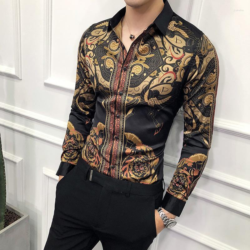 Men's Dress Shirts Club Fashion Camisa Social Design Printed Mens Korean Casual Satin Flowers Designer Silk MenMen's, Black
Men's Dress Shirts Club Fashion Camisa Social Design Printed Mens Korean Casual Satin Flowers Designer Silk MenMen's, Black