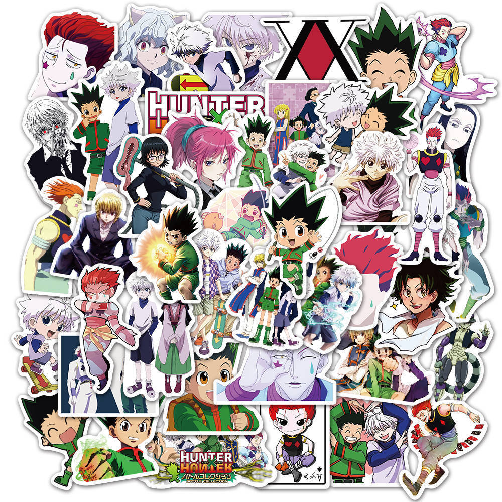 Cool 50/100pcs anime stickers hunter x hunter for guitar portable phone case motorcycle cool cartoon graffiti vinyl decal kids toys