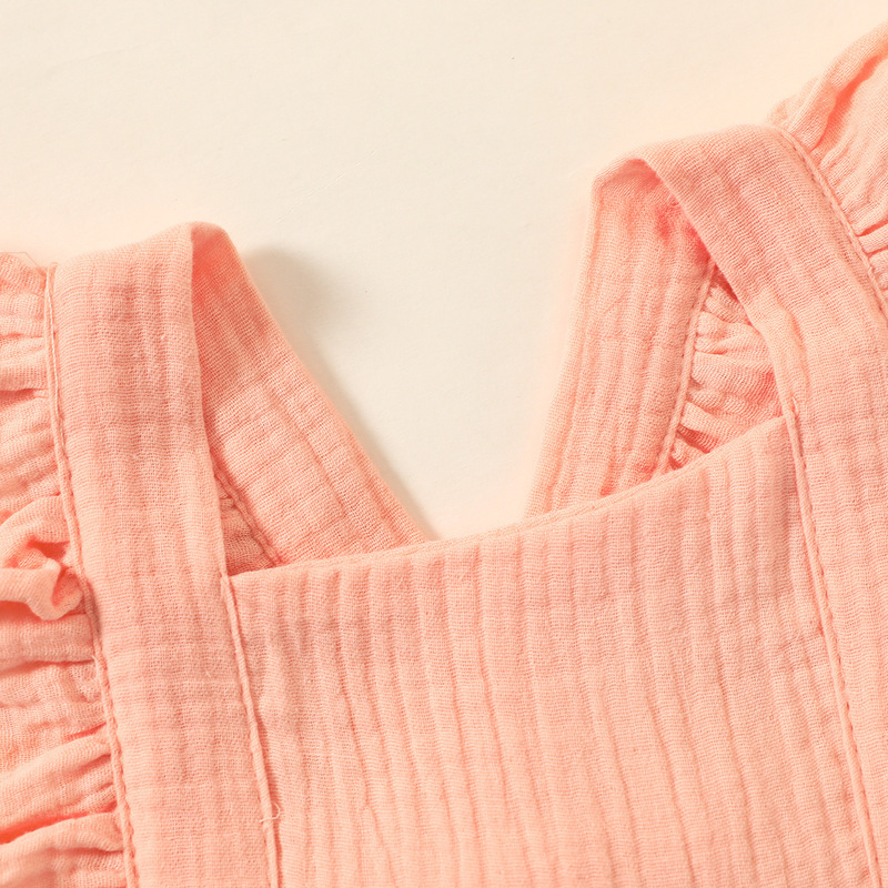 Summer born Infant Baby Girls Romper Headband Muslin Sleeveless Rompers Kids Onepiece Fashion Baby Clothing 220707