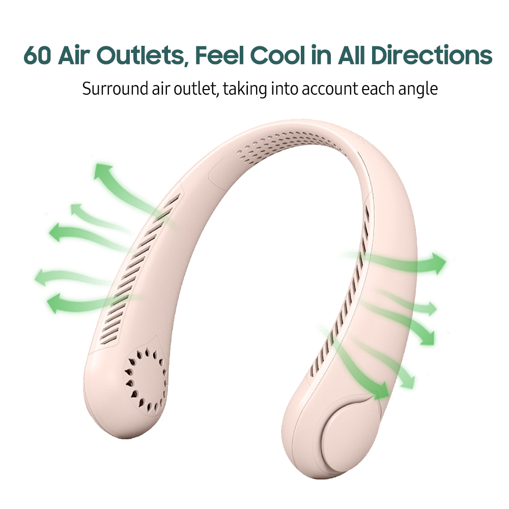 Hanging Neck Fan Neckband Lazy Neck Hands Cooling Bladeless USB Mini Fans Sport 3 Speed 360 Degree Rotating2539800