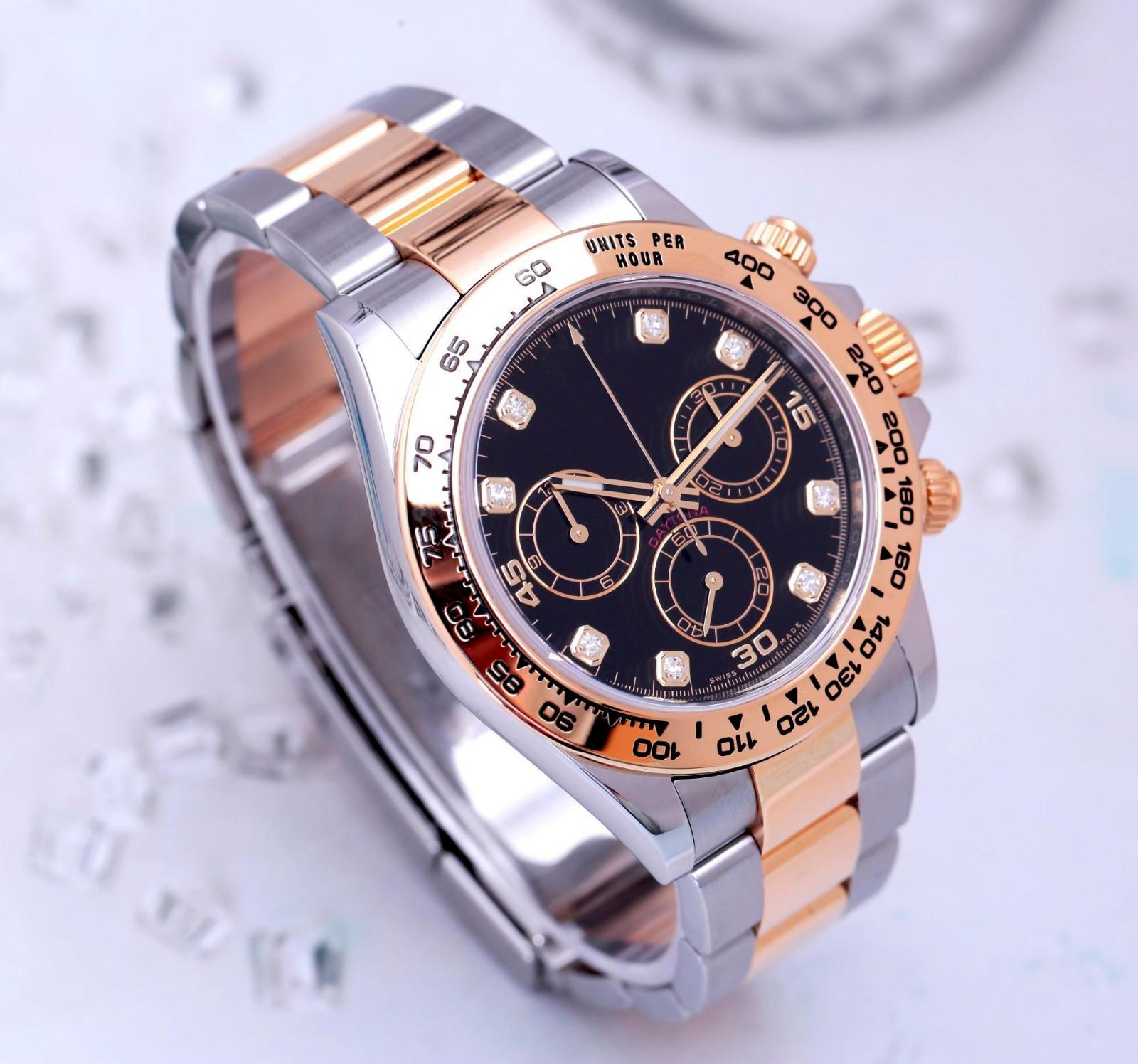 High Quality Asian Watch 2813 Automatic Mechanical Exquisite Men's Watches 116503 40mm Black Dial 18K Gold Stainless Steel Strap Folding Watch wrist watch
High Quality Asian Watch 2813 Automatic Mechanical Exquisite Men's Watches 116503 40mm Black Dial 18K Gold Stainless Steel Strap Folding Watch wrist watch