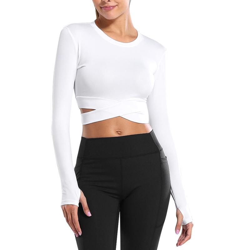 Women's T-Shirt Long Sleeve Gym Crop Top Sports Yoga Women Seamless T-Shirts Fitness Sport Active Wear Workout Athletic ShirtWomen's