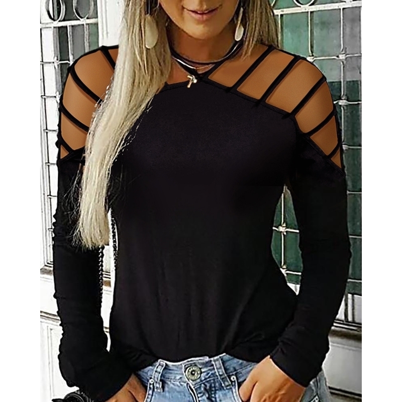 Sexy Women Summer V Neck Hollow Out Long Sleeve Solid Tshirt Female European Style Casual Slim Fashion Top Tees SJ3337U Y200109, Black
Sexy Women Summer V Neck Hollow Out Long Sleeve Solid Tshirt Female European Style Casual Slim Fashion Top Tees SJ3337U Y200109, Black