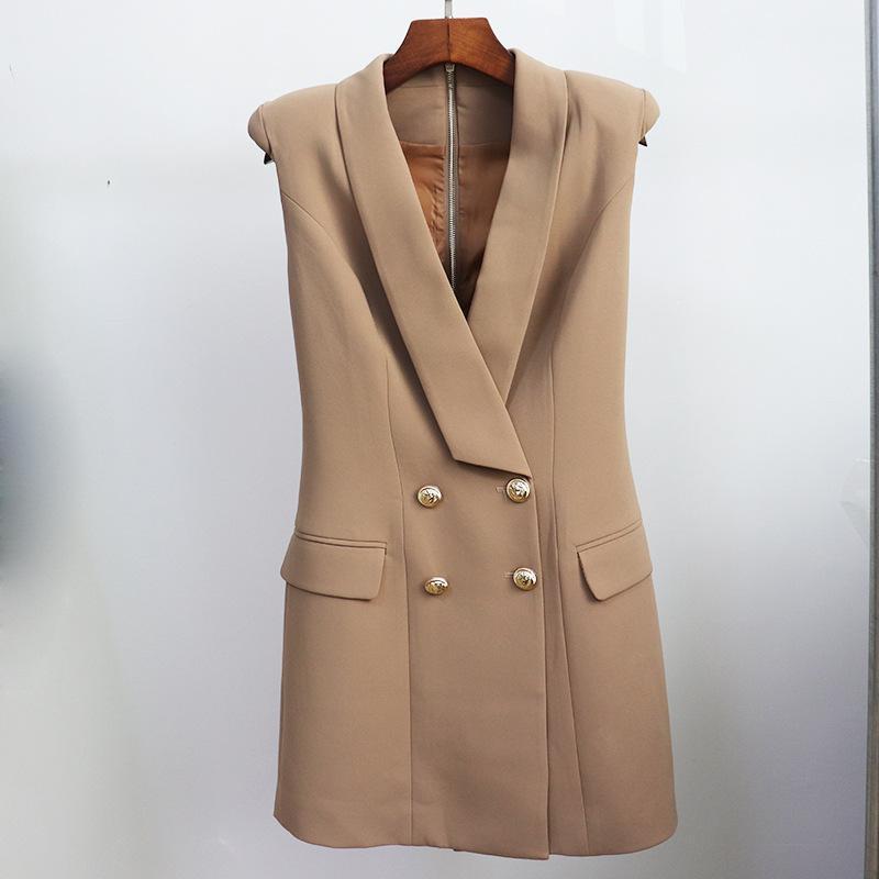 Casual Dresses 2022 Fashion Business Wear Double Breasted Green Fruit Color Lion Button Thick Shoulder Dress Suit Skirt O176, Khaki
Casual Dresses 2022 Fashion Business Wear Double Breasted Green Fruit Color Lion Button Thick Shoulder Dress Suit Skirt O176, Khaki