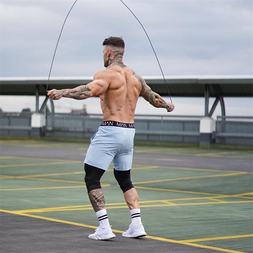 Men chinlon Fitness Bodybuilding Shorts Man Summer Gym Workout Male Breathable Quick Dry Sportswear Jogger Beach Short Pants 220621