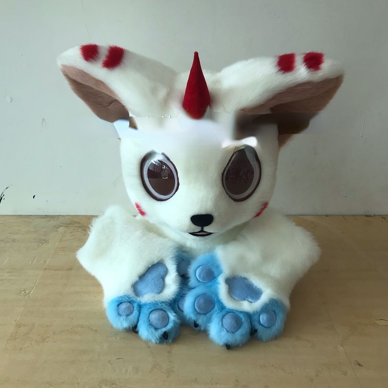 Mascot doll costume Realistic Animal Head Animal Costume Fursuit Custom Animal Costume Tail Paw Claws Halloween and Large-scale Event Costum, White
Mascot doll costume Realistic Animal Head Animal Costume Fursuit Custom Animal Costume Tail Paw Claws Halloween and Large-scale Event Costum, White