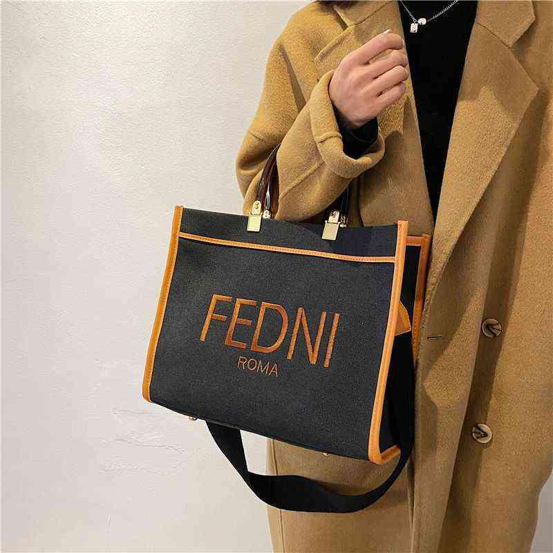 Handbag Autumn and winter high-capacity bag women's new portable Tote Bag versatile Canvas Messenger Bag, Brown
Handbag Autumn and winter high-capacity bag women's new portable Tote Bag versatile Canvas Messenger Bag, Brown