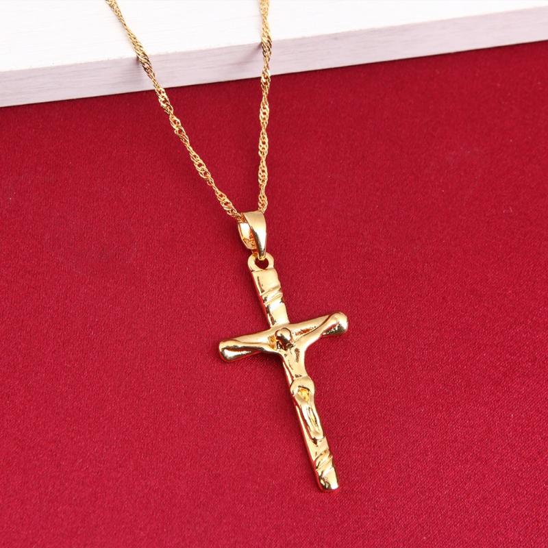 Pendant Necklaces Jesus Cross Necklace Catholic Fashion Religious Charm Gold Color Men Jewelry
Pendant Necklaces Jesus Cross Necklace Catholic Fashion Religious Charm Gold Color Men Jewelry