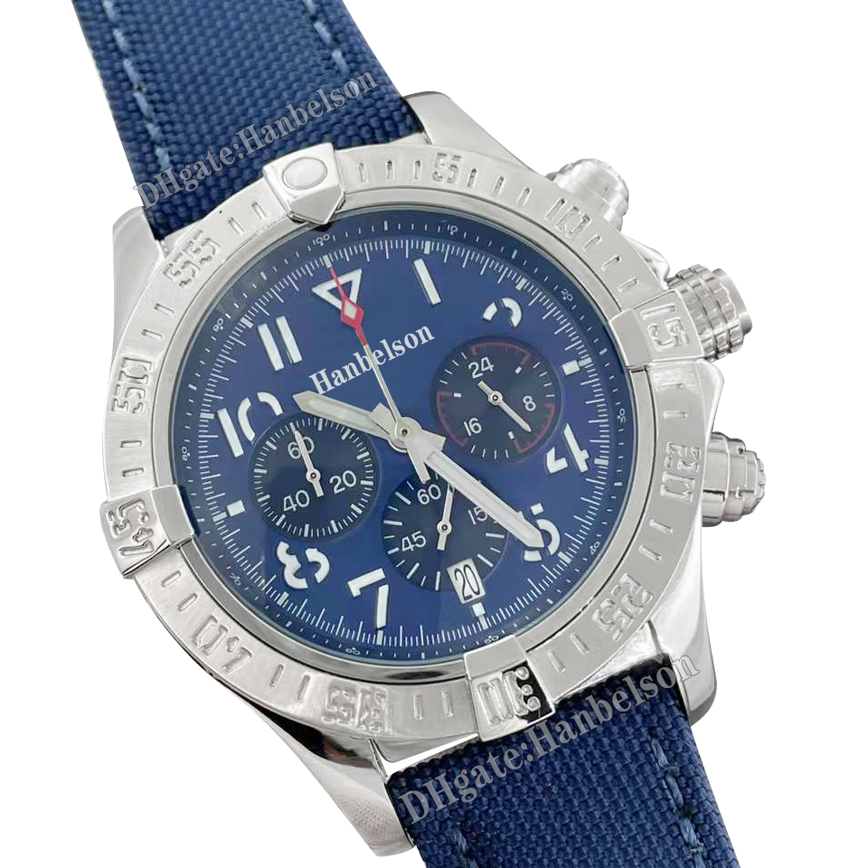 Mens Watch Blue Nylon VK Quartz movement Full working Chronograph 1884 Heavy satinless steel Designer Male wristwatch 46mm, White dial nylon strap
Mens Watch Blue Nylon VK Quartz movement Full working Chronograph 1884 Heavy satinless steel Designer Male wristwatch 46mm, White dial nylon strap