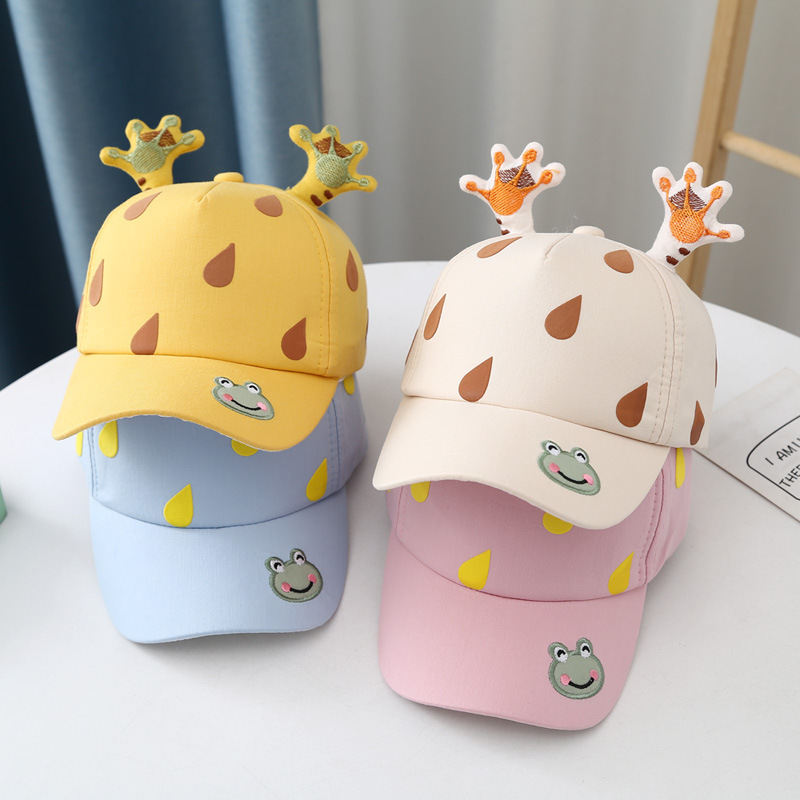 Topi Bisbol Anakanak Kodok Kartun Baru Bayi Katun Mahkota Cinta Pelindung Anak Lakilaki Musim Panas Matahari 220611