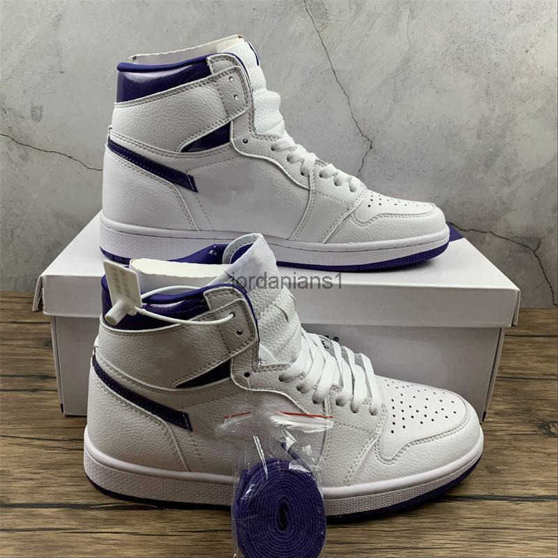 Basketball Shoes Jumpman 1 High OG shoes white purple Outdoor sports sneakers with box, Court purple
Basketball Shoes Jumpman 1 High OG shoes white purple Outdoor sports sneakers with box, Court purple