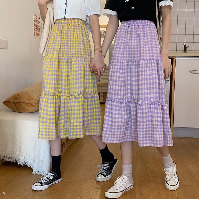 Summer High Waist Loose Mid-Length Korean-Style Plaid Skirt Women' A- Line Cake Skirts, Purple
Summer High Waist Loose Mid-Length Korean-Style Plaid Skirt Women' A- Line Cake Skirts, Purple