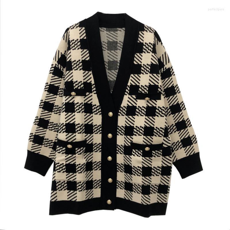Women' Knits & Tees Autumn Winter Temperament Fashion Plaid Retro Loose Knitted Cardigan Coat Women Sweater Clothing Perf22, Black
Women' Knits & Tees Autumn Winter Temperament Fashion Plaid Retro Loose Knitted Cardigan Coat Women Sweater Clothing Perf22, Black