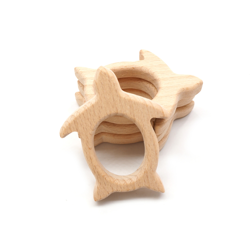Chenkai 10PCS Wooden Elephant Sheep Airplane Heart Dinosaur Horse Teether Eco-Friendly Unfinished Baby Grasping Pacifier 220507