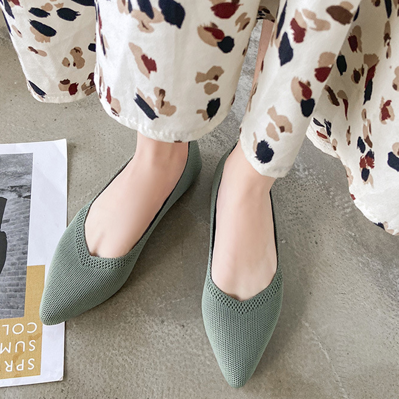 Ladies Pointed Toe Soft Shallow Loafers Women Fashion Ballet Flats Breathable Female Slip On Flat Work Shoes 220507