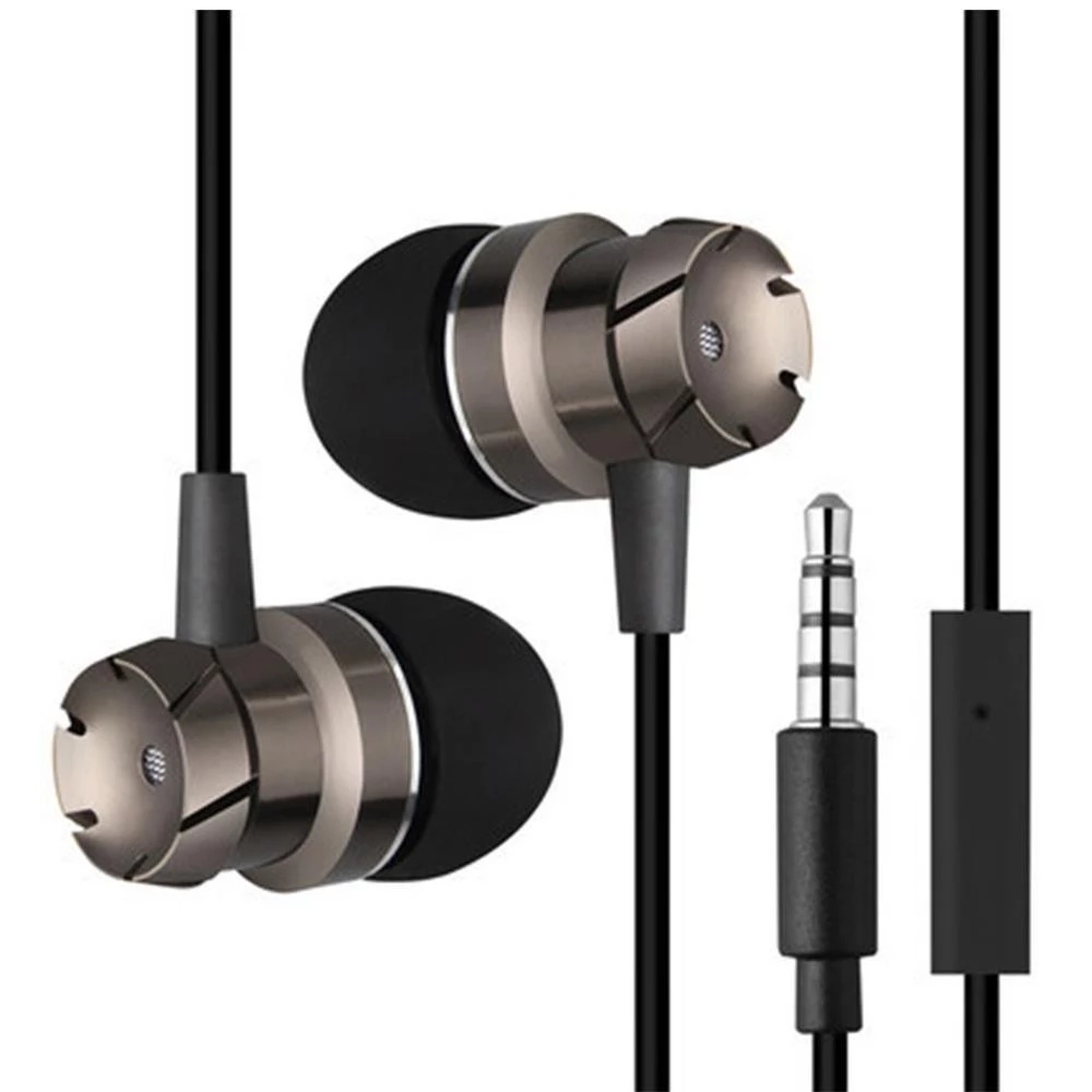 Metal 3.5mm wired earphone with mic In-Ear Headset For Mobile Phone PC Gaming Ultra Bass Super Sound Earbud Music Earphones