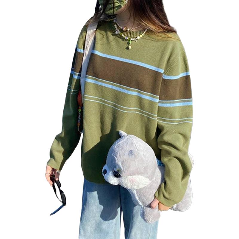 Women' Sweaters Fashion Women Striped Sweater Long Sleeve Round Neck Elastic Warm Casual Party Street Tops PulloversWomen, As pic
Women' Sweaters Fashion Women Striped Sweater Long Sleeve Round Neck Elastic Warm Casual Party Street Tops PulloversWomen, As pic