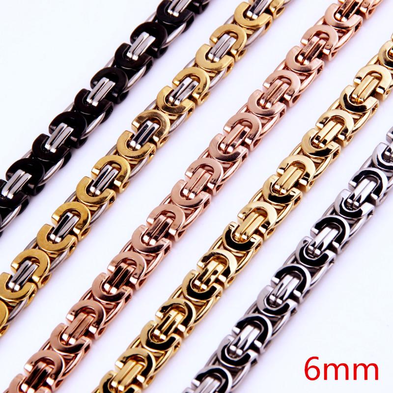 Chains Granny Chic 6mm Chain Necklace For Men Stainless Steel Gold Black Byzantine Link Mens Necklaces Fashion Jewelry
Chains Granny Chic 6mm Chain Necklace For Men Stainless Steel Gold Black Byzantine Link Mens Necklaces Fashion Jewelry