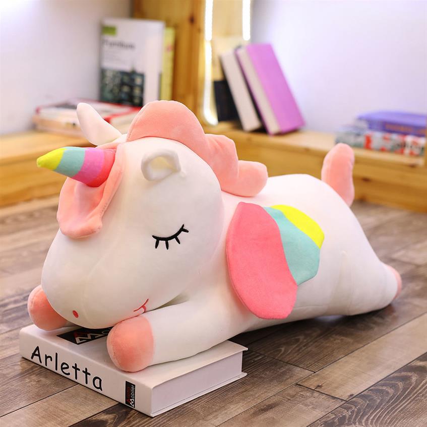 Creative Plush Toys Large Lying Unicorn Doll Comfortable Pillow Children039s Gift Kawaii Decompression For Child Birthday3507