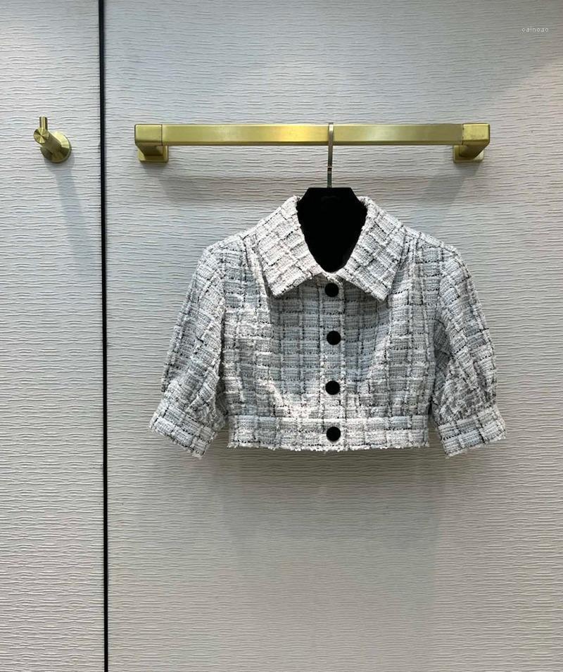 Women's Jackets Fashion Plaid Woven Short Women French Elegant Puff Sleeve Super Coat Female 2022 Spring High-end Top, Grey white
Women's Jackets Fashion Plaid Woven Short Women French Elegant Puff Sleeve Super Coat Female 2022 Spring High-end Top, Grey white