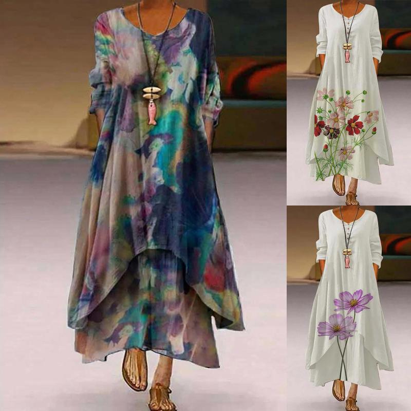 Casual Dresses Women Floral Print Dress V-Neck Three-quarter Sleeve Irregular Loose Long Female Vintage Party Beach DressCasual, Purple
Casual Dresses Women Floral Print Dress V-Neck Three-quarter Sleeve Irregular Loose Long Female Vintage Party Beach DressCasual, Purple