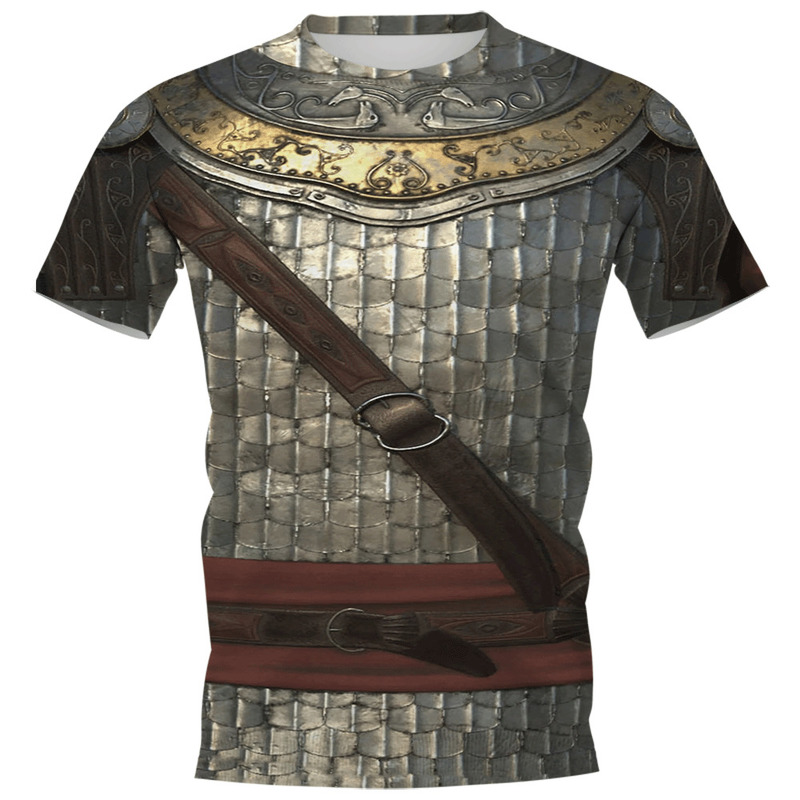CLOOCL Men T-shirt Viking Tattoo Armor 3D Pattern Printed Women Shirt Unisex Short Sleeve Harajuku Casual Streetwear Tops 220504