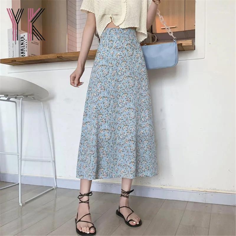 Skirts Vintage Floral Print Lined Back Elastic Waist Midi Summer Korean Fashion Casual Long Skirt 2022 Aesthetic Wild Fairy Saia, Blue
Skirts Vintage Floral Print Lined Back Elastic Waist Midi Summer Korean Fashion Casual Long Skirt 2022 Aesthetic Wild Fairy Saia, Blue