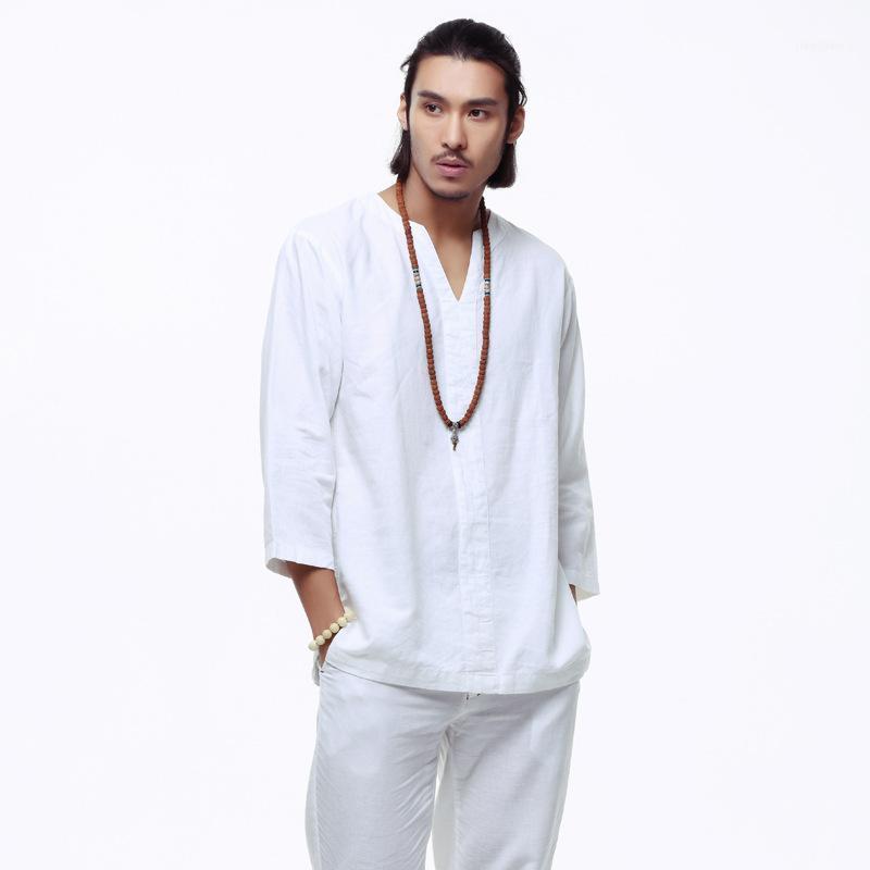 Wholesale- Mens Pullover Linen Cotton Shirts Three Quarter Sleeve Quality China Solid Casual Men TS-1511, White
Wholesale- Mens Pullover Linen Cotton Shirts Three Quarter Sleeve Quality China Solid Casual Men TS-1511, White
