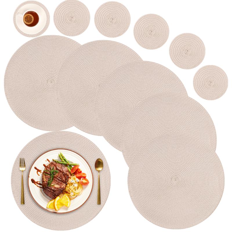 Mats & Pads 12Pc Braided Round Table Mat And Set Anti- Woven Place For Dining Kitchen Decoration Placemats
Mats & Pads 12Pc Braided Round Table Mat And Set Anti- Woven Place For Dining Kitchen Decoration Placemats