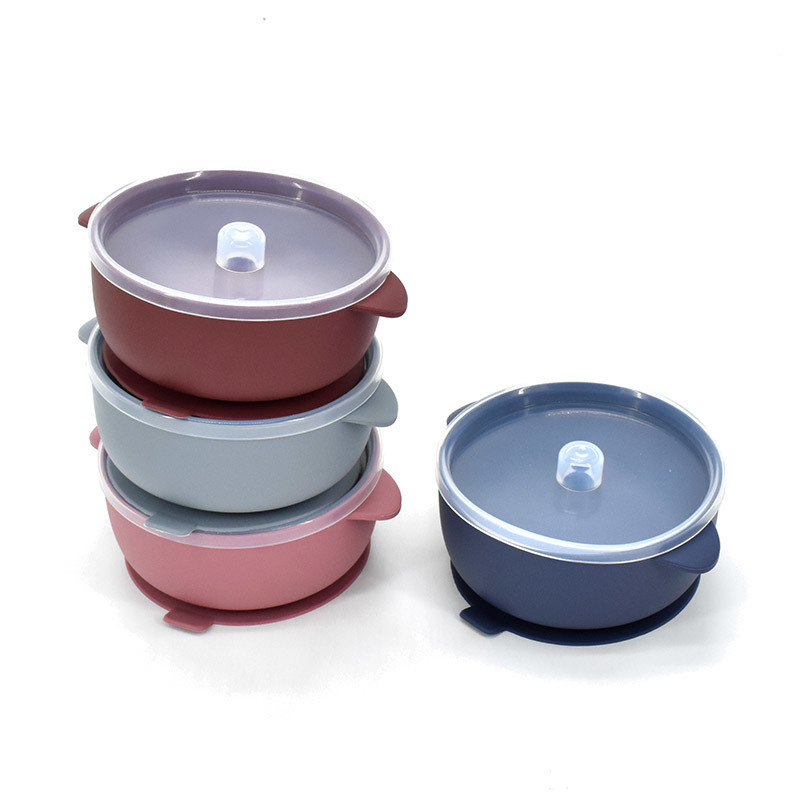 400ML Baby Silicone Bowl With Lid Feeding Tableware Children s Plate Set Dishes Kitchenware Plates 220708