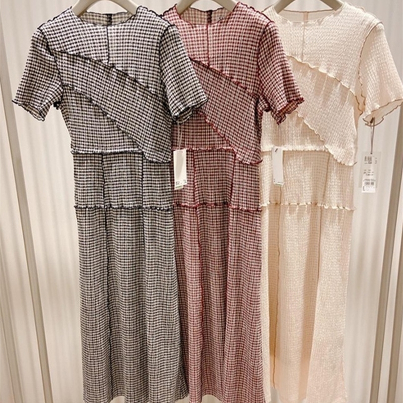 Kuzuwata Plaid Slim Waist Dresses Summer Temperament Women Vestidos Fungus O Neck Short Sleeve Patchwork Back Bandage Robes 226014, Pink
Kuzuwata Plaid Slim Waist Dresses Summer Temperament Women Vestidos Fungus O Neck Short Sleeve Patchwork Back Bandage Robes 226014, Pink