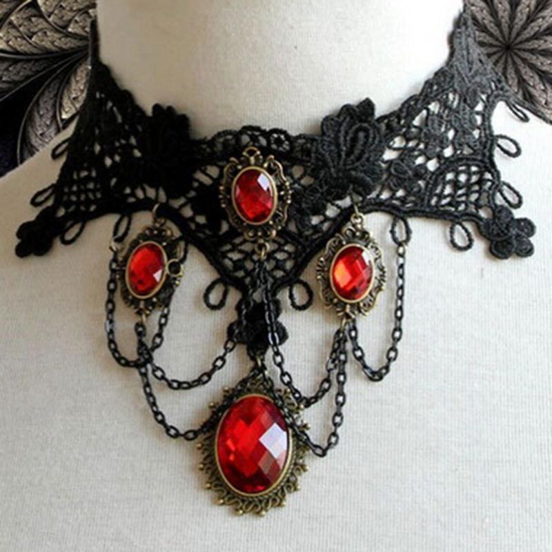 Chokers Victorian Gothic Halloween Red Rhinestone Charms Vampire Maxi Necklace Choker Fashion Cocktail Evening Party Dress Jewelry
Chokers Victorian Gothic Halloween Red Rhinestone Charms Vampire Maxi Necklace Choker Fashion Cocktail Evening Party Dress Jewelry