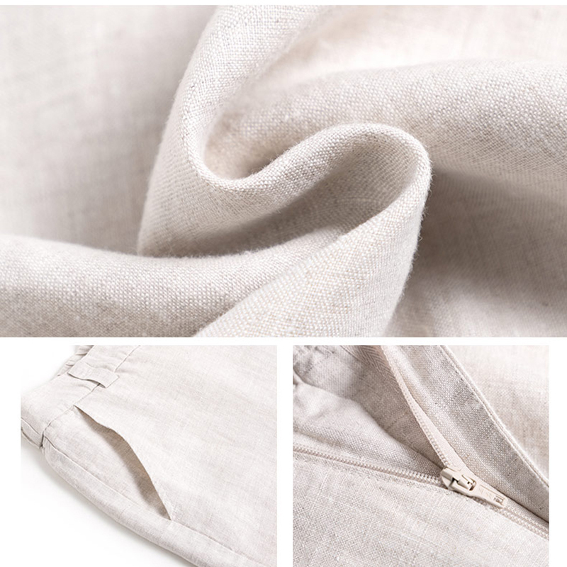 Casual Cotton Linen wide leg Beach pants bohemian loose female vintage high waist Solid color straight trouser 220325