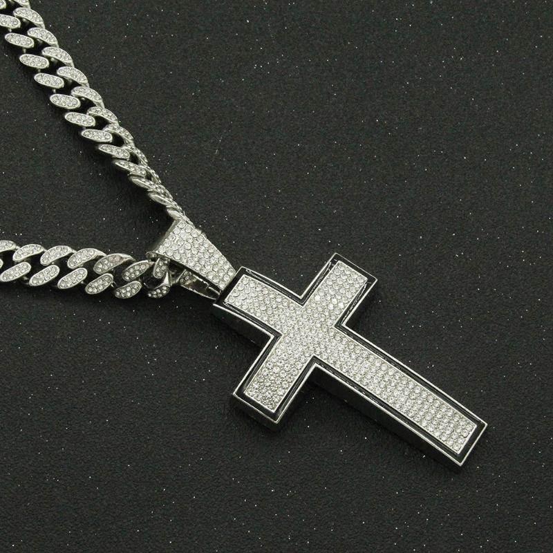 Pendant Necklaces Hip Hop Iced Out Cuban Chains Bling Diamond Sliver Mens Necklace Miami Big Gold Chain Charm Jewelry For Men ChokerPe