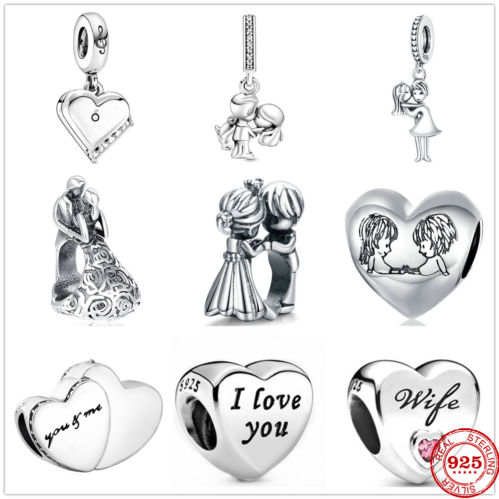 925 Sterling Silver Dangle Charm Love Couples Doll Pattern Openwork Beads Bead Fit Pandora Charms Bracelet DIY Jewelry Accessories
925 Sterling Silver Dangle Charm Love Couples Doll Pattern Openwork Beads Bead Fit Pandora Charms Bracelet DIY Jewelry Accessories