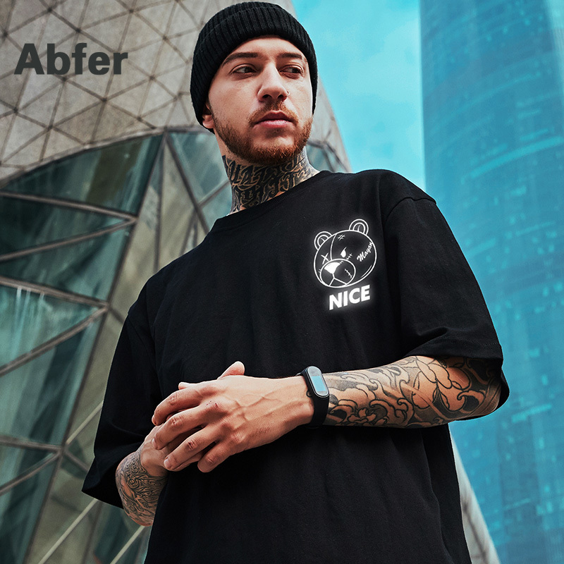 Summer Short Sleeve Cartoons Tee Oversized T Shirt Men Wemen Hip Hop T- shirts Bear Printed Couple Clothes Streetwear Tops 220512