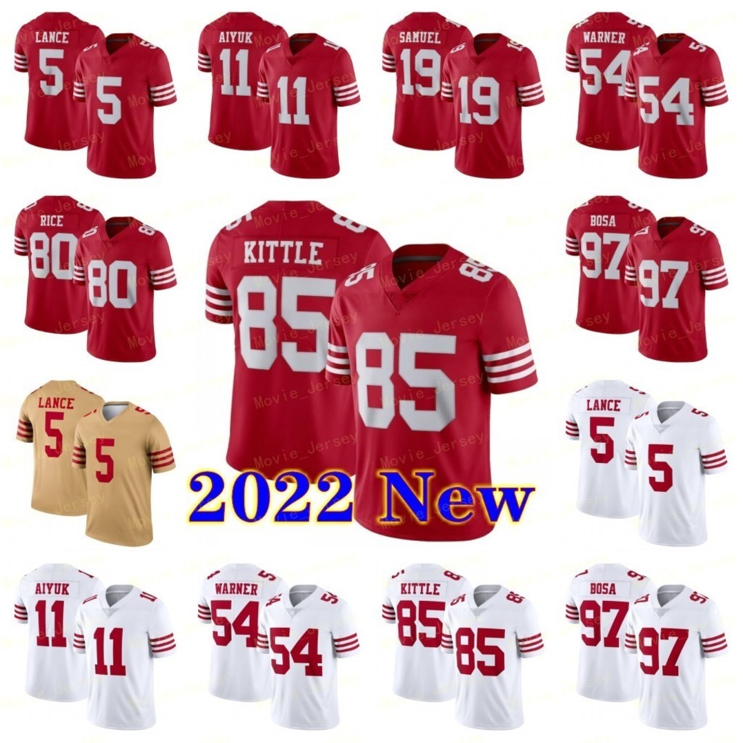 49ers''85 George Kittle Football 97 Nick Bosa Jerseys Samuel 99 Javon Kinlaw 5 Trey Lance 80 Jerry Rice 11 Brandon Aiyuk 54 Fred Warner Men Women Youth, 2022 new
49ers''85 George Kittle Football 97 Nick Bosa Jerseys Samuel 99 Javon Kinlaw 5 Trey Lance 80 Jerry Rice 11 Brandon Aiyuk 54 Fred Warner Men Women Youth, 2022 new