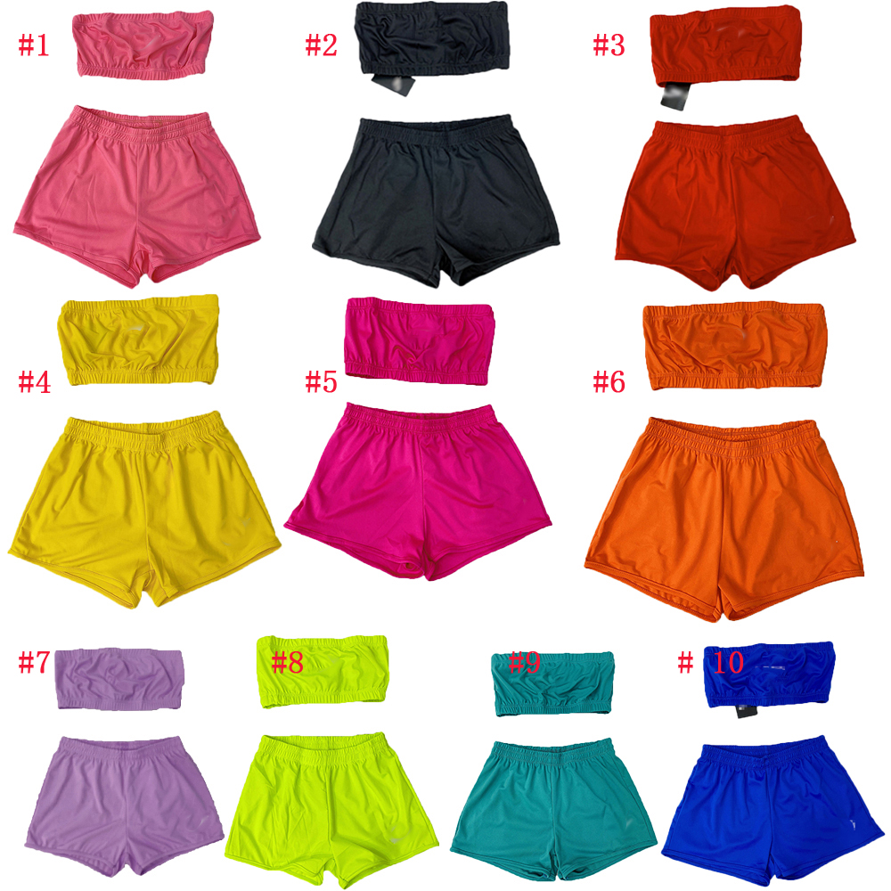 Womens Two Piece Pants set tube top and shorts three pieces sets multi colors embroidery logo hook street sports outdoor wear swimming beach summer wears, Bright green
Womens Two Piece Pants set tube top and shorts three pieces sets multi colors embroidery logo hook street sports outdoor wear swimming beach summer wears, Bright green