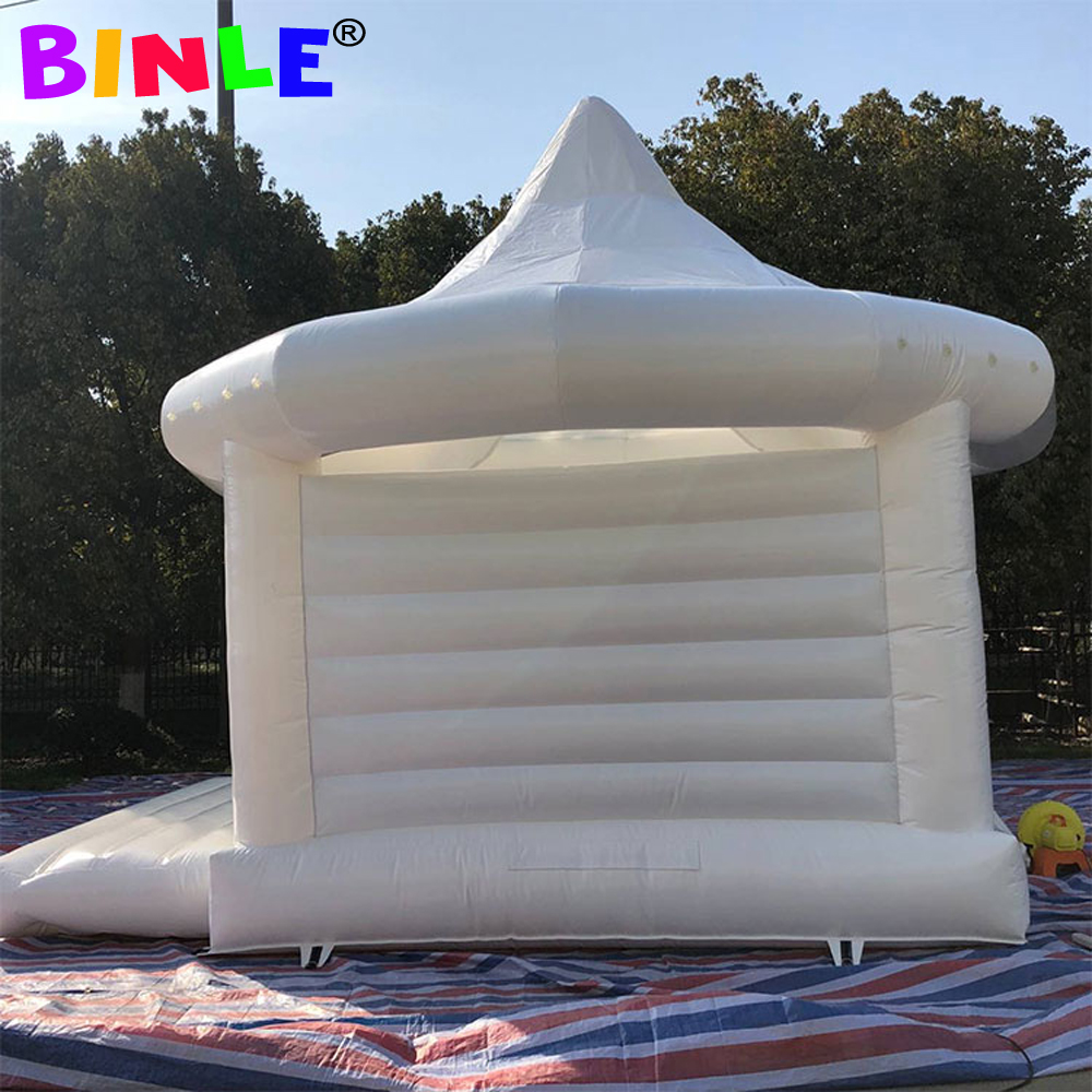 Commercial inflatable wedding bounce house inflatables white bouncy caslte jumping bouncer moonwalks for party decoration